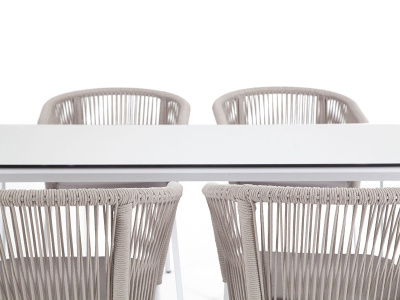 Обеденная группа 4SIS Малага 4-местная со стульями Марсель Цвет: белый, бежевый, молочный