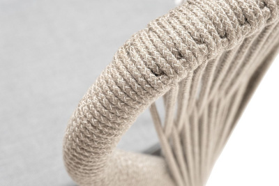 Стул из роупа 4SIS Милан каркас алюминий светло-серый муар, роуп серый меланж, ткань светло-серая