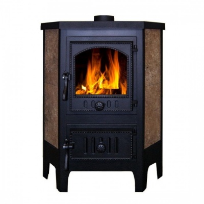 Печь-камин ЭкоКамин Бавария угловая чугун с плитой (PK180)