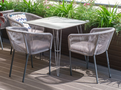 Стол обеденный 4SIS Руссо из HPL 90 Цвет: светло-серый Стол обеденный 4SIS Руссо из HPL 90 Цвет: светло-серый