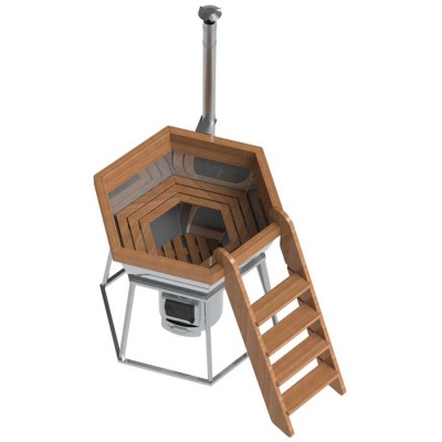 Банный чан 6 граней на подставке с печью AISI 430 Банный чан 6 граней на подставке с печью AISI 430