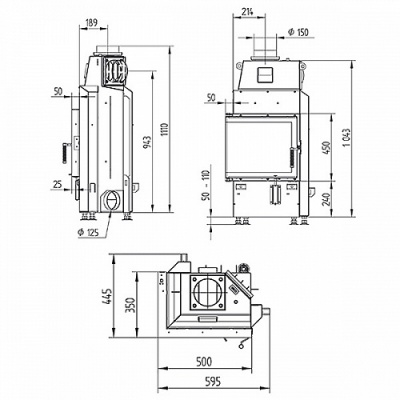 Каминная топка Hoxter ECKA 50/35/45 R/L Каминная топка Hoxter ECKA 50/35/45 R/L