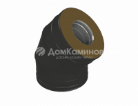 Дымоход, отвод 45* К 304 (Черный)