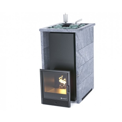 Печь для бани ИзиСтим Геленджик в трёхстороннем кожухе из талькохлорита с открытым верхом сталь AISI 321 Печь для бани ИзиСтим Геленджик в трёхстороннем кожухе из талькохлорита с открытым верхом сталь AISI 321