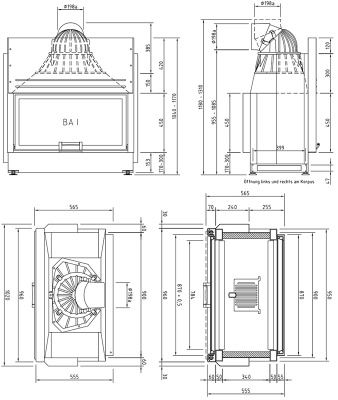 Каминная топка Schmid Lina FD 8757 h (туннельная версия) Каминная топка Schmid Lina FD 8757 h (туннельная версия)