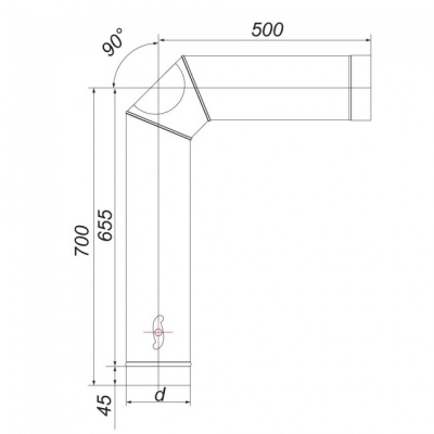 Элемент подключения Вулкан VBR D200, нерж., черный