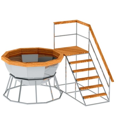 Банный чан 10 граней на подставке AISI 430 Банный чан 10 граней на подставке AISI 430