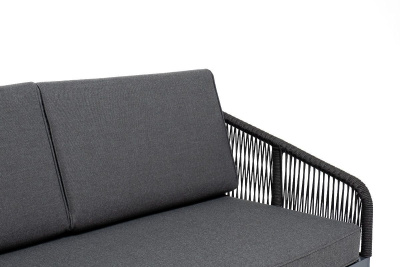 Левый модуль 4SIS Канны из роупа, каркас алюминий темно-серый муар, роуп темно-серый, ткань темно-серая 027 Левый модуль 4SIS Канны из роупа, каркас алюминий темно-серый муар, роуп темно-серый, ткань темно-серая 027