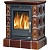 Печь-камин ABX Helvetia KP, с кафельным цоколем, с теплообменником (коричневый)