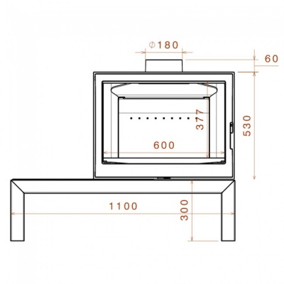 Отопительная печь Liseo Castiron LCI 7 GFLR Table, два боковых стекла Отопительная печь Liseo Castiron LCI 7 GFLR Table, два боковых стекла