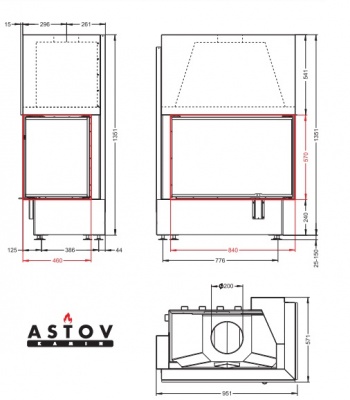 Каминная топка АСТОВ П2С 8457 Каминная топка АСТОВ П2С 8457