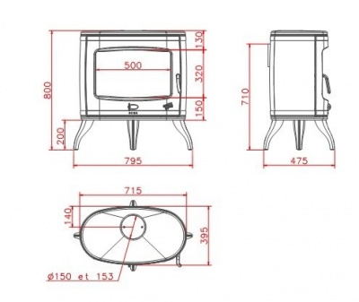 Чугунная печь Godin Elipta