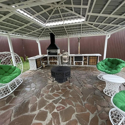 Барбекю комплекс шахматка с печью под казан и тандыром