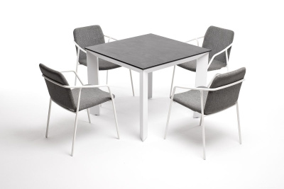 Обеденная группа 4SIS Венето 4-местная со стульями Марокко Цвет: белый, серый