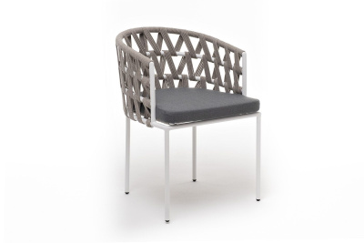 Стул 4SIS Диего из роупа Цвет: белый муар, серый меланж, серый Стул 4SIS Диего из роупа Цвет: белый муар, серый меланж, серый