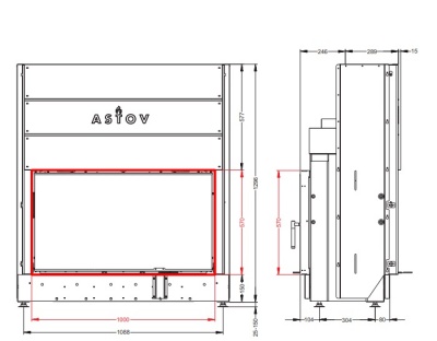 Каминная топка АСТОВ ПТ 10057 Каминная топка АСТОВ ПТ 10057