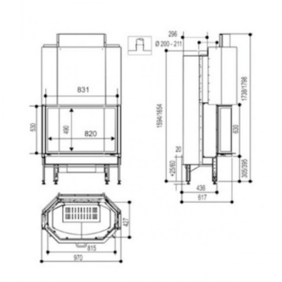 Каминная топка Supra Cristal II 431 B Pack N