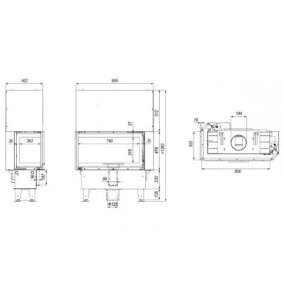 Топка Defro Home Intra ME G Slim угловая, 8 кВт, 850/478/352мм, гильотина Топка Defro Home Intra ME G Slim угловая, 8 кВт, 850/478/352мм, гильотина