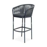 Стул барный 4SIS Бордо из роупа Цвет: темно-серый муар, серый, темно-серый