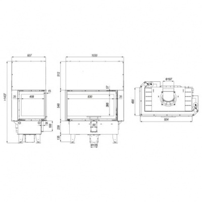 Топка Defro Home Intra ME G угловая, 13кВт, 924/548/498мм, гильотина Топка Defro Home Intra ME G угловая, 13кВт, 924/548/498мм, гильотина