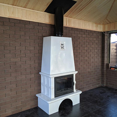 Изразцовый камин Гефест Белый