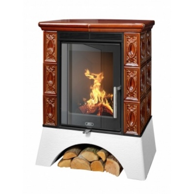 Печь-камин ABX HELVETIA EXclusive, белый цоколь - вставка Orion (коричневый) Печь-камин ABX HELVETIA EXclusive, белый цоколь - вставка Orion (коричневый)