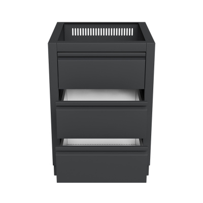 Тумба с двумя выдвижными ящиками и фальш-панелью 850 Черный Тумба с двумя выдвижными ящиками и фальш-панелью 850 Черный