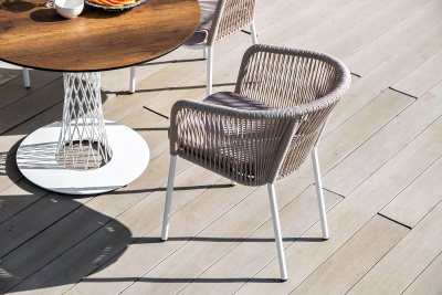 Стул из роупа 4SIS Марсель Цвет: белый шагрень, бежевый Стул из роупа 4SIS Марсель Цвет: белый шагрень, бежевый