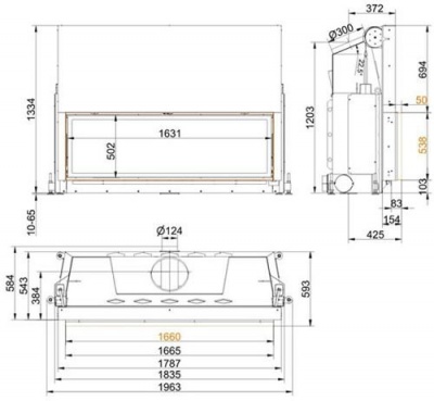 Каминная топка Brunner Architecture AK 53/166  Каминная топка Brunner Architecture AK 53/166