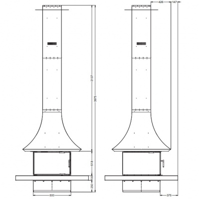 Центральный камин Astov APT P4C 800 Центральный камин Astov APT P4C 800