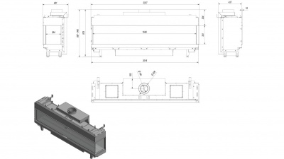 Топка газовая Kratki PRO LEO/P/200/G20 (магистральный газ) Топка газовая Kratki PRO LEO/P/200/G20 (магистральный газ)