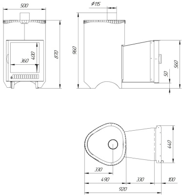 Дровяная печь Ферингер Оптима ПФ в кожухе (Стандарт), до 28 м³ Дровяная печь Ферингер Оптима ПФ в кожухе (Стандарт), до 28 м³