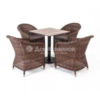 Обеденная группа 4SIS Каффе на 4 персоны Цвет: коричневый