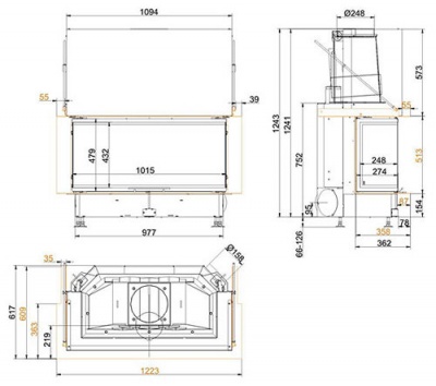 Каминная топка Brunner Panorama 51/25/101/25  Каминная топка Brunner Panorama 51/25/101/25