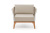 Кресло 4SIS Касабланка, основание дуб, каркас светло-серый муар, роуп серо-коричневый, ткань бежевая 052