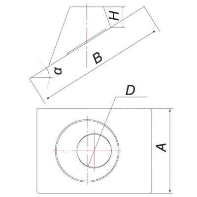 Кровельный элемент Вулкан 33°-45° на трубу V50R D300/400, нерж 304