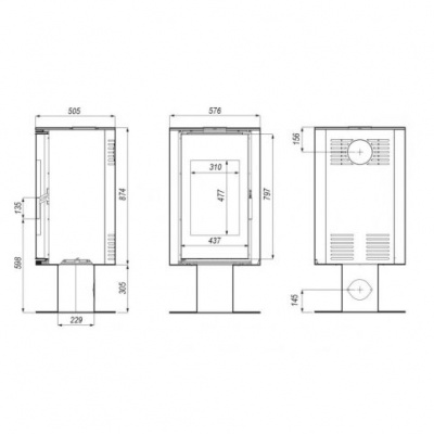 Печь камин Defro Home Orbis Top, 9кВт