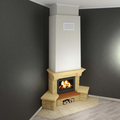 Каминная облицовка Supra-Russia BOLERO SR, с каменной балкой, универсальная