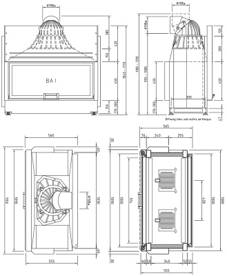 Каминная топка Schmid Lina FD 10057 h (туннельная версия) Каминная топка Schmid Lina FD 10057 h (туннельная версия)