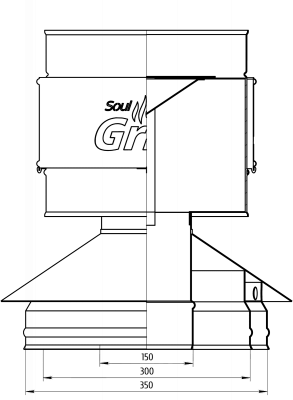 Оголовок-дефлектор ДК Grill'D AISI 430 0,8мм/ЖС 0,5мм/ЖС 0,5мм (D115/250/280) черный Оголовок-дефлектор ДК Grill'D AISI 430 0,8мм/ЖС 0,5мм/ЖС 0,5мм (D115/250/280) черный