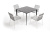 Обеденная группа 4SIS Малага 4-местная со стульями Тунис Цвет: белый, светло-серый