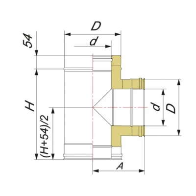Тройник Вулкан V50R 90° D300/400, нерж 321/304