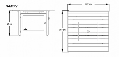 Стол-камин газовый Hampton Квадратный