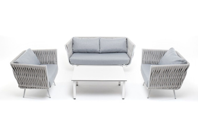 Лаунж-зона 4SIS Монако 4-местная со столом Канны молочный, светло-серый