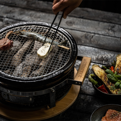 Керамический круглый настольный гриль Yakiniku Shichirin Керамический круглый настольный гриль Yakiniku Shichirin
