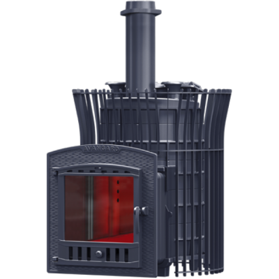 Печь для бани чугунная Гефест AVANGARD ЗК 30 (П2) Ураган в сетке Тюльпан
