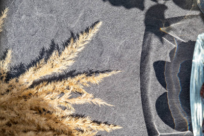 Обеденная группа 4SIS Малага 6-местная со стульями Марсель, каркас темно-серый, роуп темно-серый