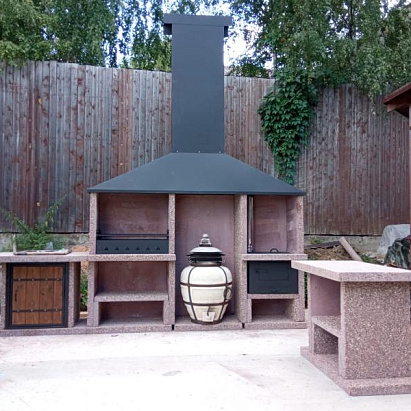 Зона барбекю с печью под казан, мангалом и тандыром. п Растущий