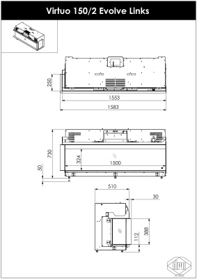 Электрокамин DRU Virtuo 150/2 Evolve L Электрокамин DRU Virtuo 150/2 Evolve L