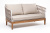 Диван 4SIS Диего 2-местный из роупа; основание дуб, каркас алюминий светло-серый муар, роуп бежевый, ткань бежевая 052